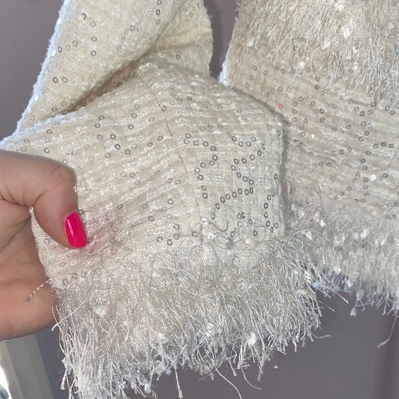 English Factory White Textured Blazer - Picture 7 of 12